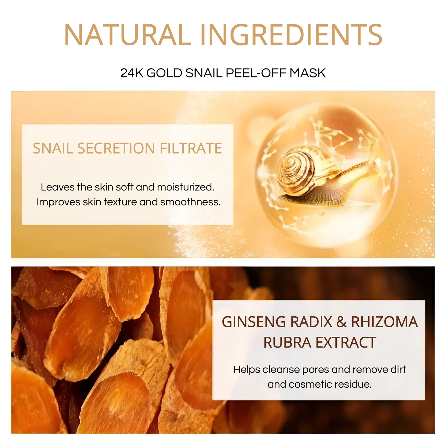 LAIKOU - Gel exfoliante de oro y mucina de caracol