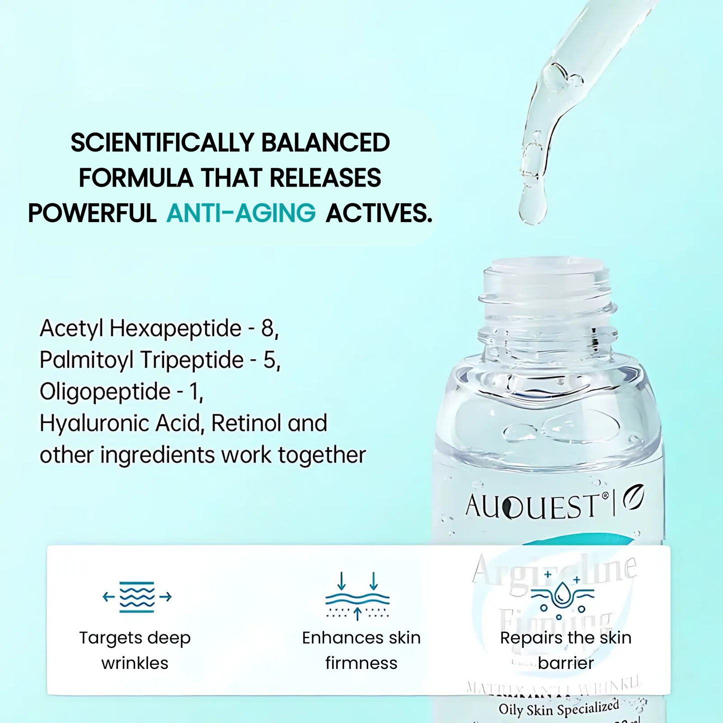 AUQUEST - Suero reafirmante de péptidos de argirelina