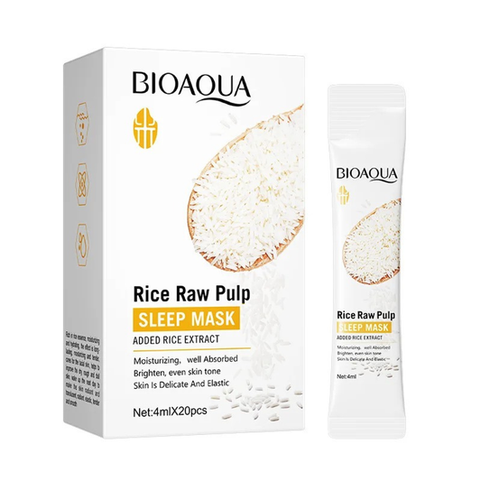 BIOAQUA - Mascarilla para dormir con brillo de arroz (20 unidades)
