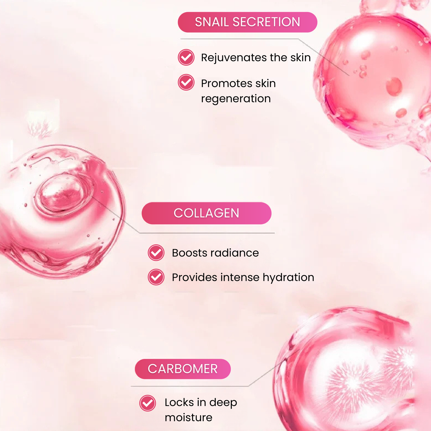 BIOAQUA - Mascarilla Rejuvenecedora de Mucina de Caracol 5uds