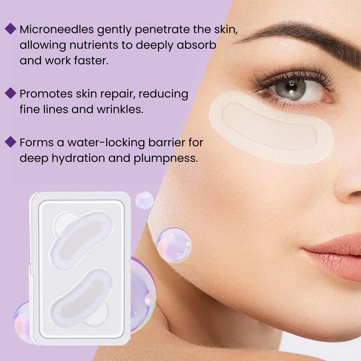 EELHOE - Parches de microagujas para ojos con suero