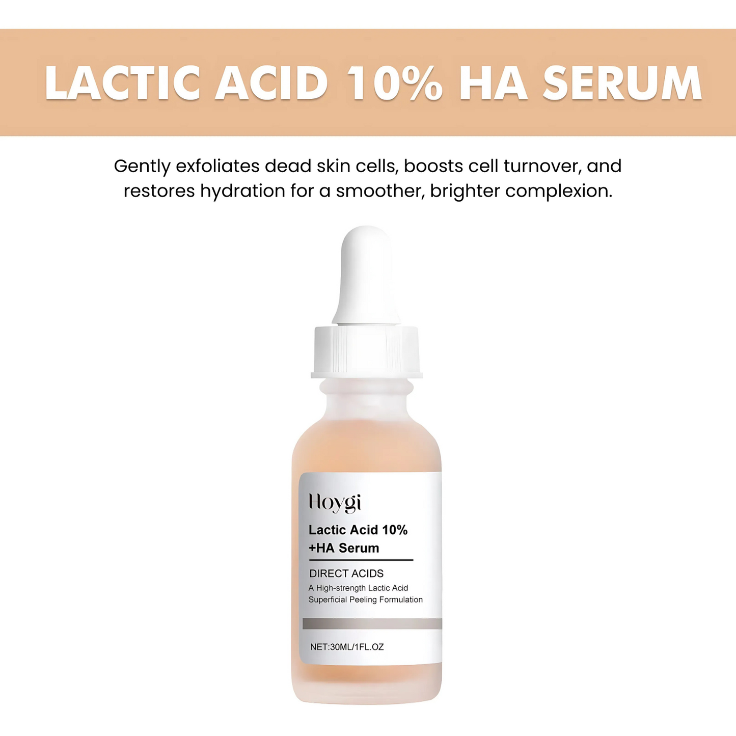 HOYGI - Suero exfoliante con ácido láctico al 10%