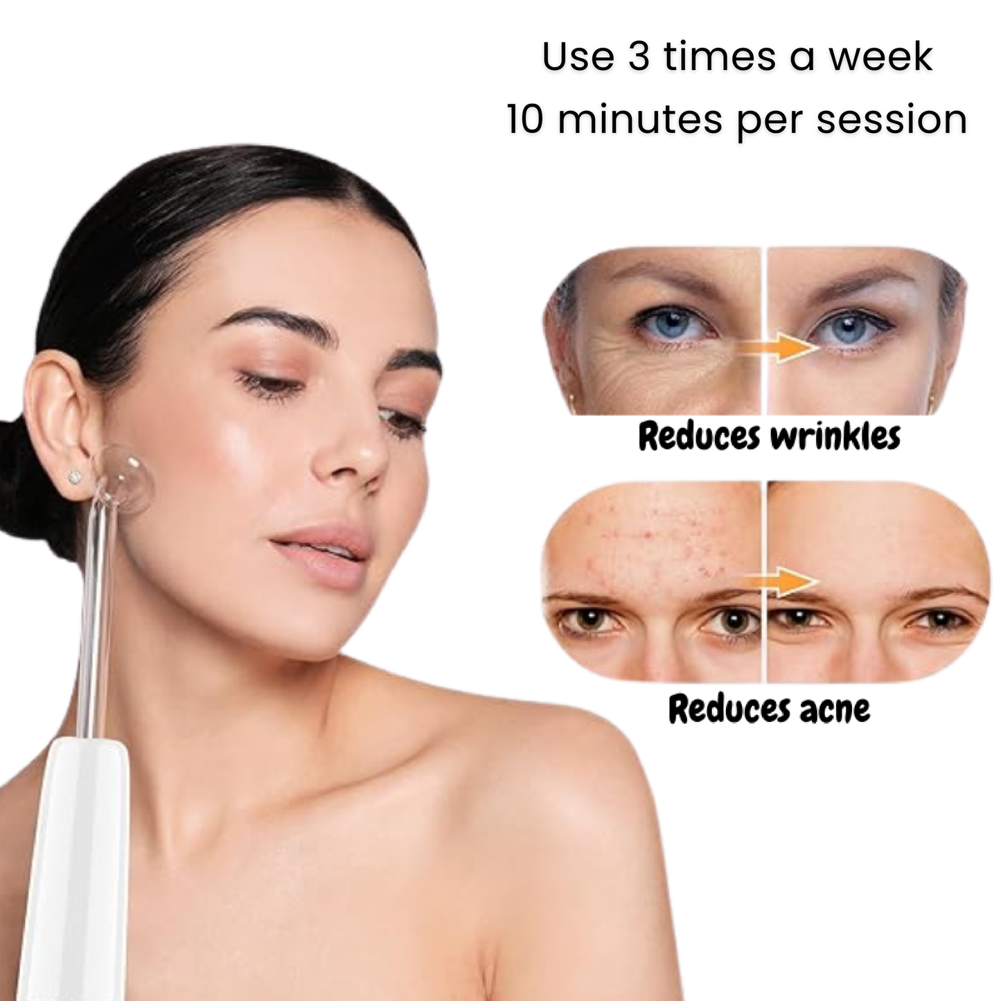 Varita de terapia de alta frecuencia para el rostro y el cuero cabelludo
