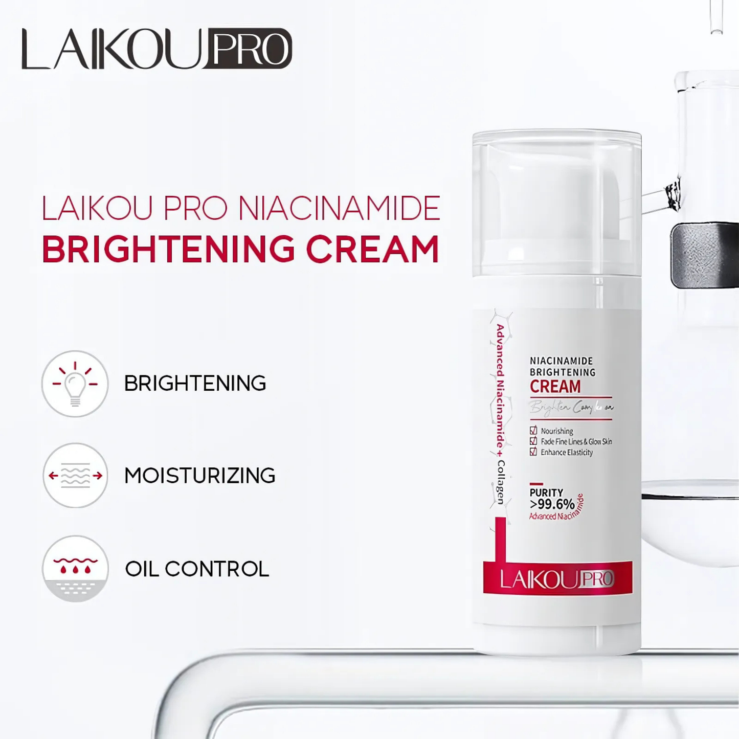 LAIKOU Pro - Crema iluminadora de niacinamida y colágeno