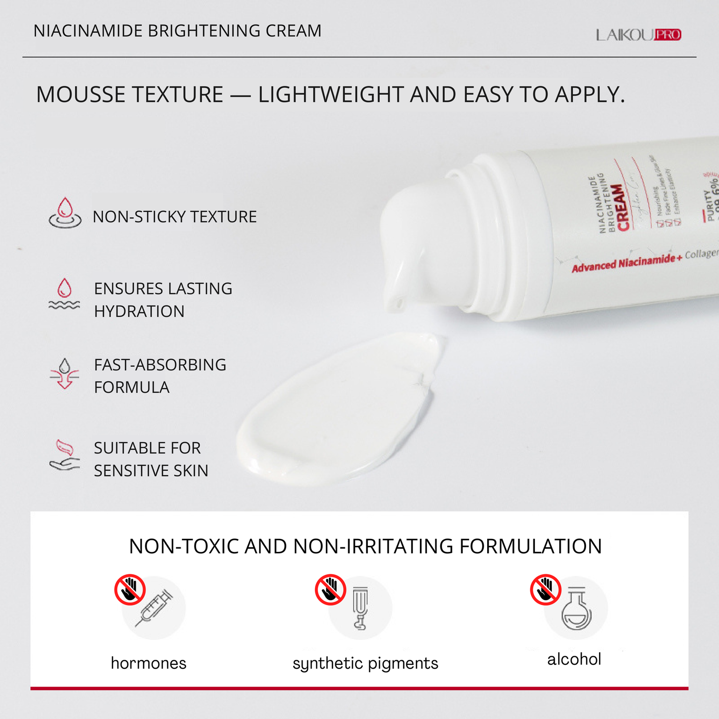 LAIKOU Pro - Crema iluminadora de niacinamida y colágeno