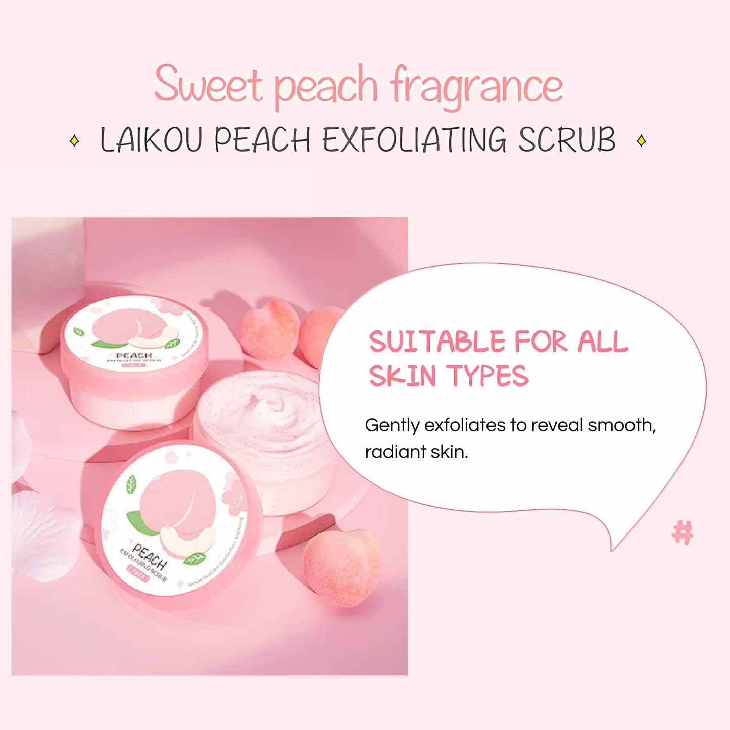 LAIKOU - Exfoliante facial de melocotón