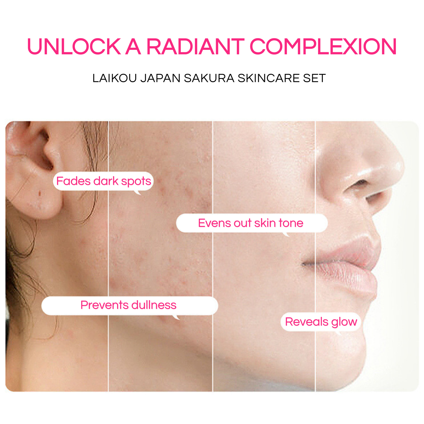 LAIKOU - Set de 3 cremas y sueros Sakura japoneses