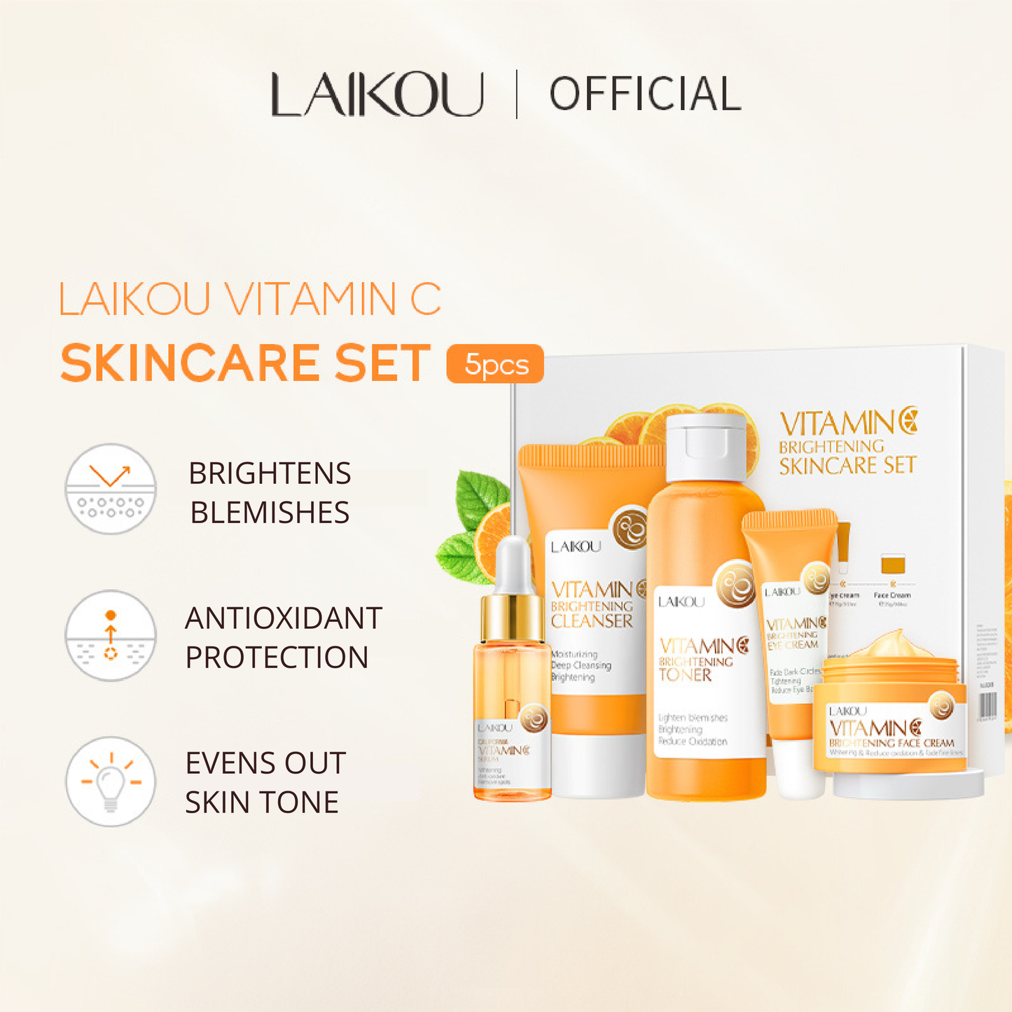 LAIKOU - Set de 5 iluminadores con vitamina C