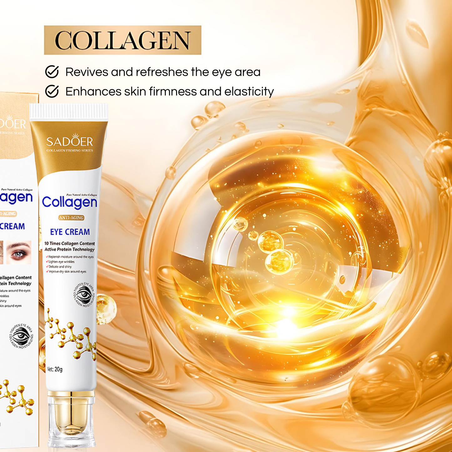 SADOER - Crema de colágeno para el contorno de ojos