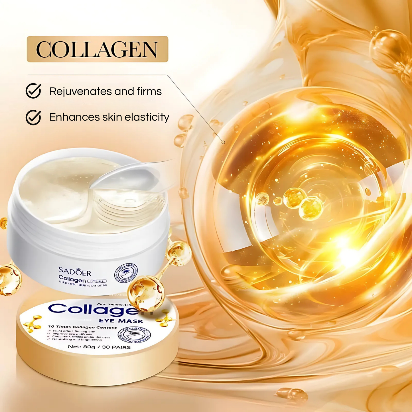SADOER - 30 parches de colágeno para ojos