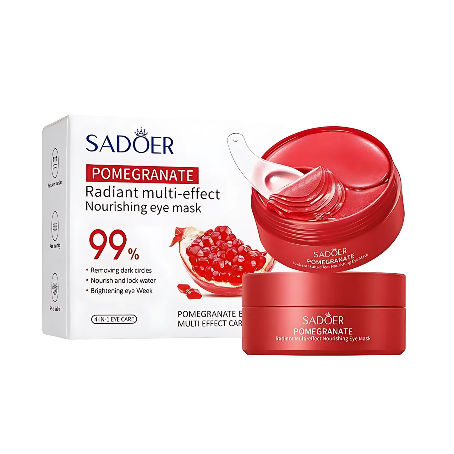 SADOER - 60 mascarillas de ojos de granada