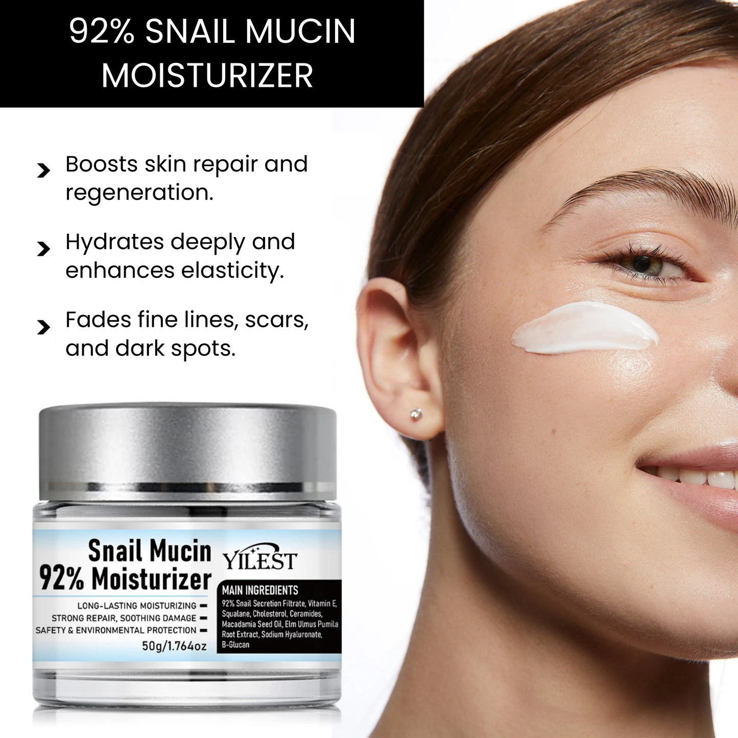 YILEST - Crema de mucina de caracol al 92%