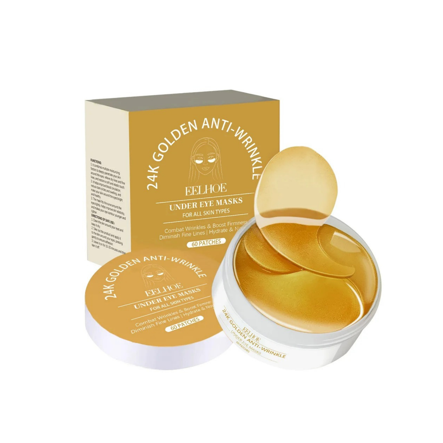 ¡Precio! EELHOE - 60 parches para ojos con infusión de oro