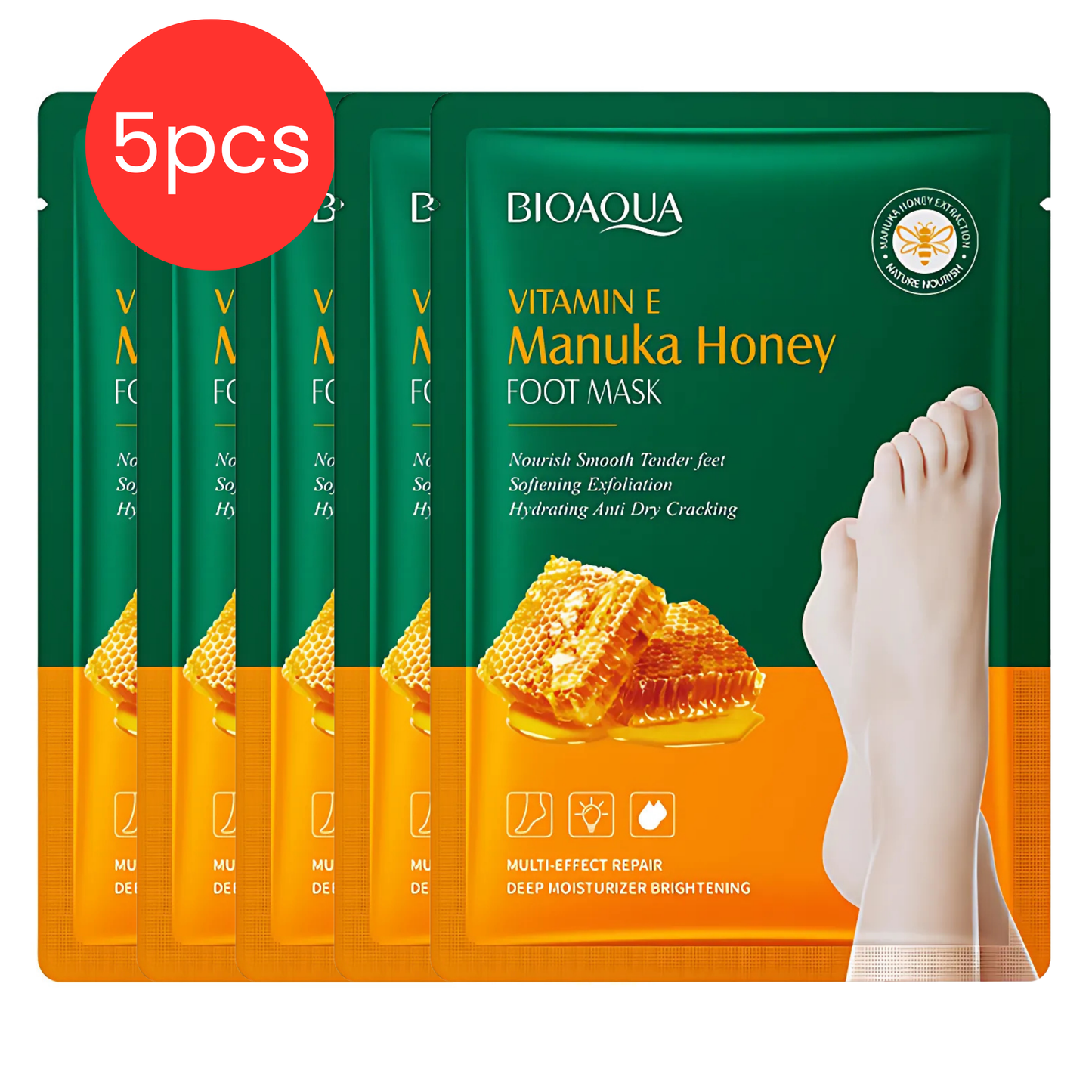 BIOAQUA - Honey & Vitamin E Foot Mask