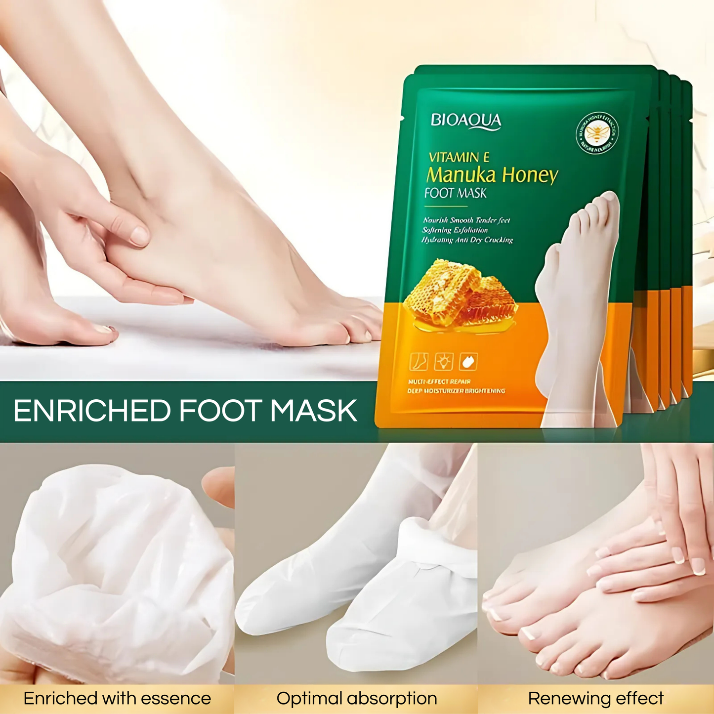 BIOAQUA - Honey & Vitamin E Foot Mask
