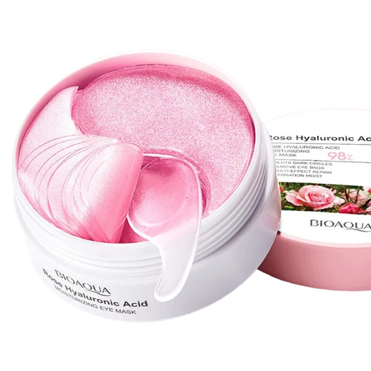 BIOAQUA - 60 parches oculares de ácido hialurónico con rosa