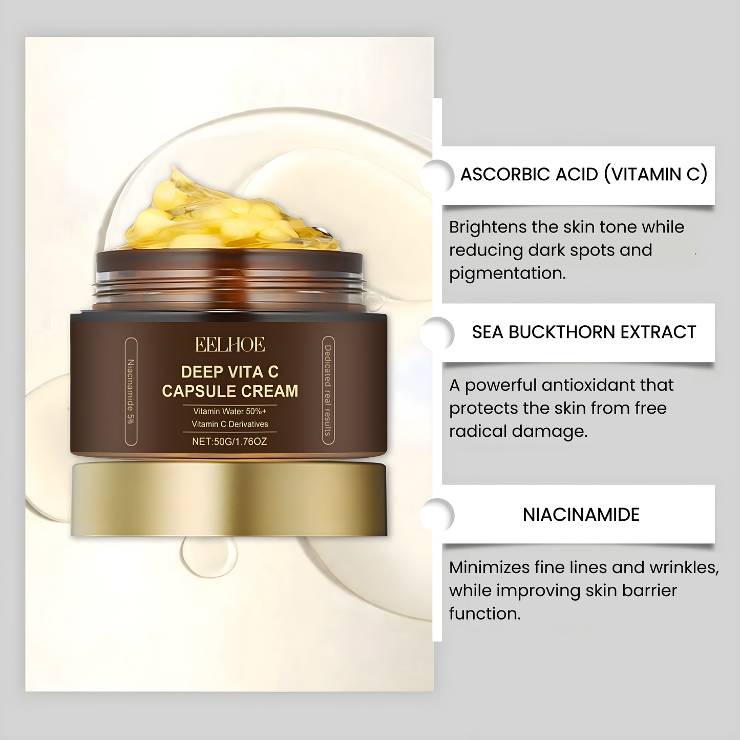 EELHOE - Crema con cápsulas de vitamina C