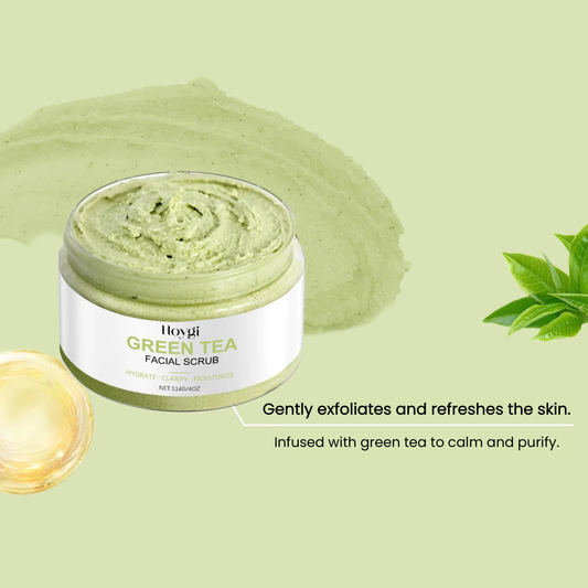 HOYGI - Exfoliante facial de té verde