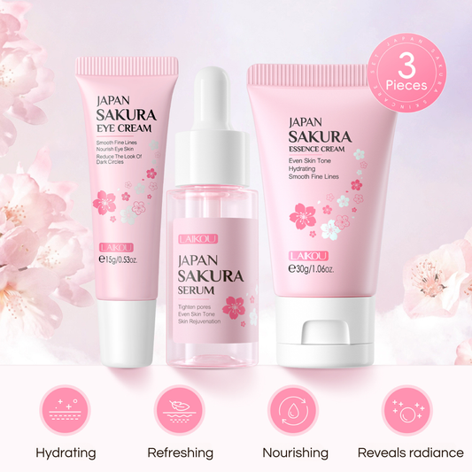 LAIKOU - Set de 3 cremas y sueros Sakura japoneses