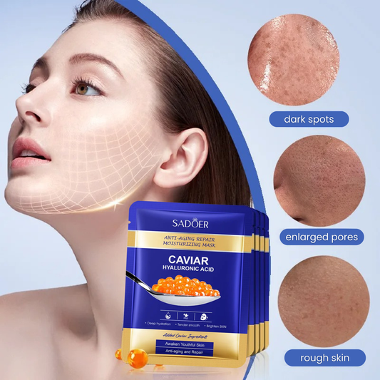 SADOER - Mascarilla de Caviar y Ácido Hialurónico 5/10 piezas